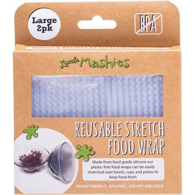 Little Mashies Reusable Stretch Silicone Food Wrap - Pack of 2