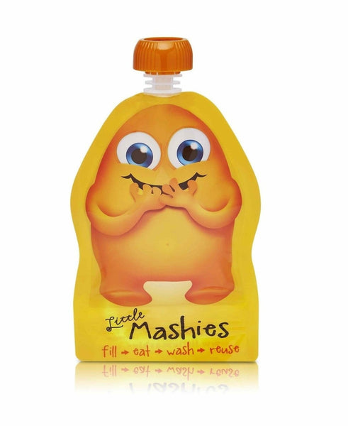 Little Mashies Reusable Squeeze Pouch Pack Of 2 - Orange 2X130Ml