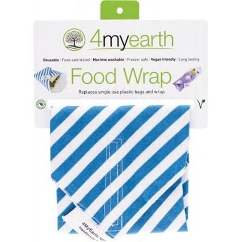 4Myearth Reusable Food Wrap - Denim Stripe 30X30Cm