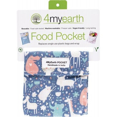 4MyEarth Reusable Food Pocket - Animals
