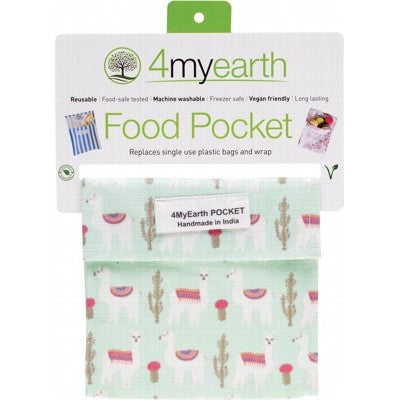 4MyEarth Reusable Food Pocket - Llamas