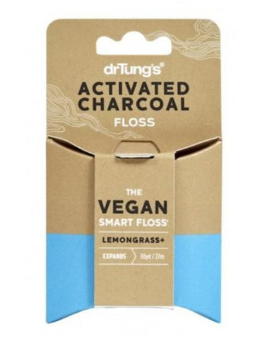 Dr Tungs Smart Vegan Dental Floss Charcoal & Lemongrass 27M