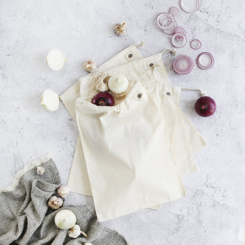 Ever Eco Reusable Produce Bags Organic Cotton Muslin 4 Pack