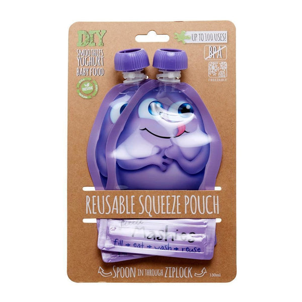 Little Mashies Reusable Squeeze Pouch Pack Of 2 - Purple 2X130Ml