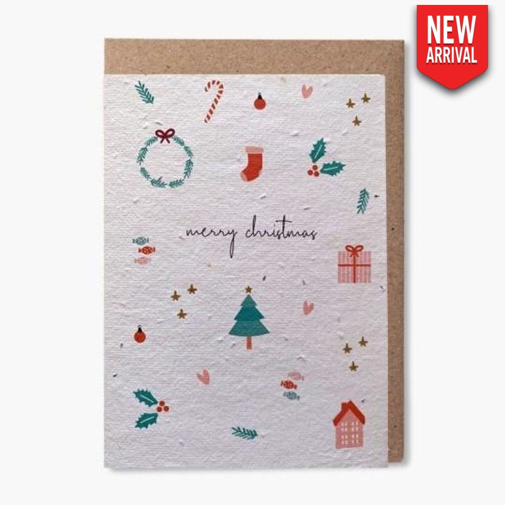Plantable Cards - Merry Christmas Small Pattern