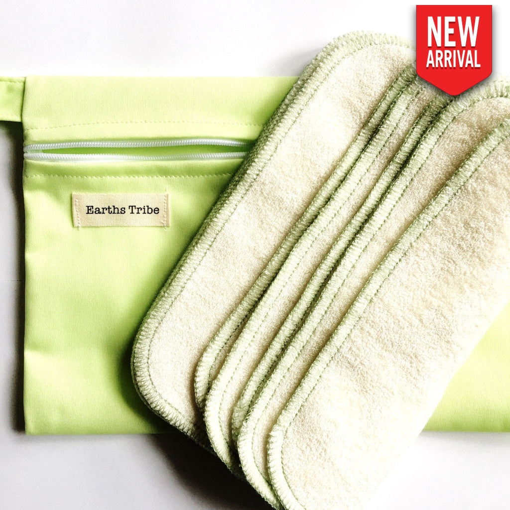 Reusable Bamboo Cotton Cloth Wipes Lime